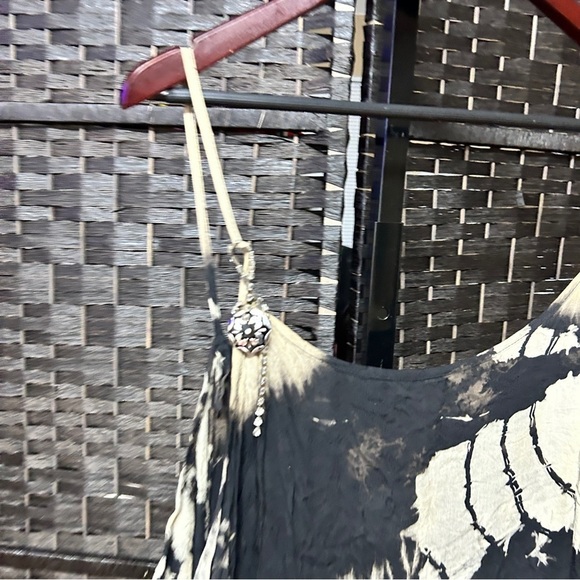 LA Blend off white & black Rayon Dress Overlay Coverup size 3X thin strap - Picture 4 of 6